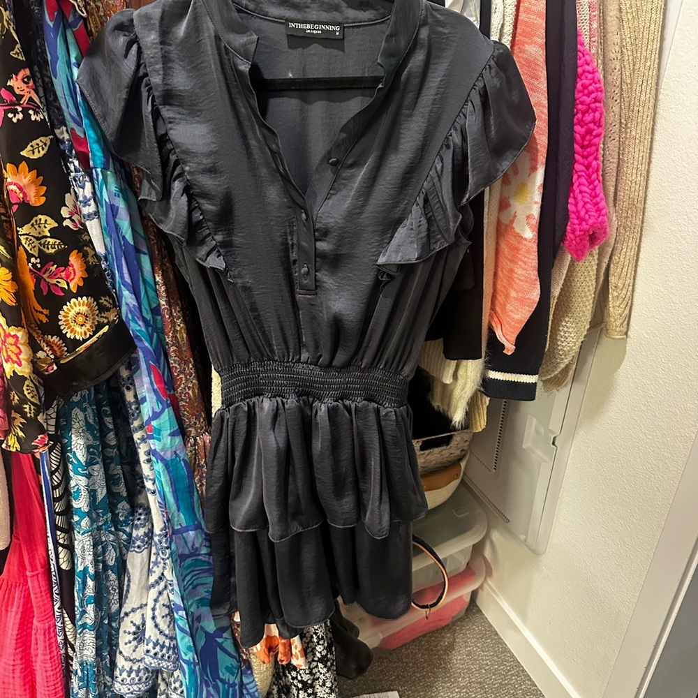 Black Ruffle Mini Dress
